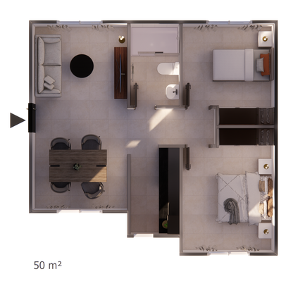 REF50-001 — Structure légère galvanisée 50 m²