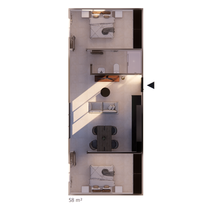 REF58-001 — Structure légère galvanisée 58 m²